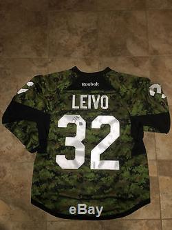 Game Used 2017 Toronto Maple Leafs Canadian Armed Forces Jersey Josh Leivo