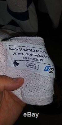 Game worn Toronto Maple Leafs Tyler Bozak hockey jersey 13-14 nice wear-56