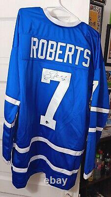 Gary Roberts Custom Blue Autographed Hockey Jersey Beckett COA