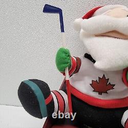 Gemmy Hockey Dancing Santa Christmas Plush Toronto Maple Leafs