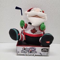 Gemmy Hockey Dancing Santa Christmas Plush Toronto Maple Leafs