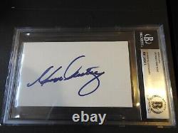 George Armstrong Signed Index Card Beckett Slabbed Toronto Maple Leafs # 2