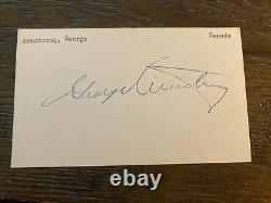 George Armstrong Toronto Maple Leafs signed autographed Hockey 3x5 index card