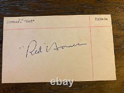 George Red Horner Toronto Maple Leafs signed autographed Hockey 3x5 index card