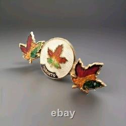 Great Silver Brooch Sterling Silver 925 Enamel Canada Toronto Maple Leaf