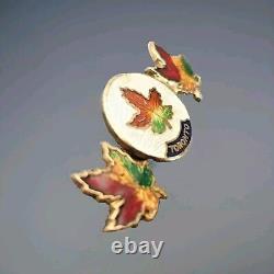 Great Silver Brooch Sterling Silver 925 Enamel Canada Toronto Maple Leaf