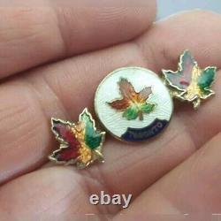 Great Silver Brooch Sterling Silver 925 Enamel Canada Toronto Maple Leaf