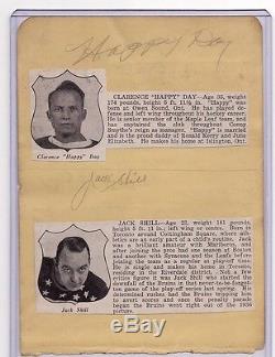 Hap Day Jack Shill Frank Finnigan Signed 1936-37 Toronto Maple Leafs Autograph