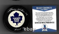 Harry Watson Signed Toronto Maple Leafs Trench Puck Beckett COA G84822