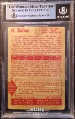 Hugh Bolton Autographed Toronto Maple Leafs 1955-56 Parkhurst Card