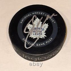 JOHN TAVARES Signed Toronto MAPLE LEAFS Official GAME Puck Beckett Auth BAS