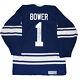 Johnny Bower Signed Toronto Maple Leafs Blue Ccm Jersey Hhof 76