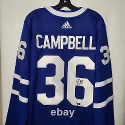 Jack Campbell Toronto Maple Leafs Jersey Authentic Autographed Adidas Blue Sz 54