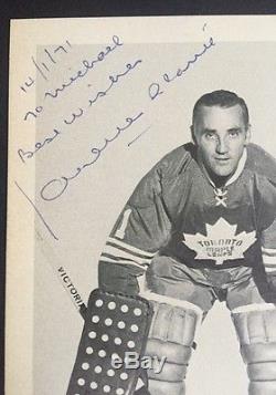 Jacques Plante Signed 4X6 Photo Postcard Toronto Maple Leafs Mint Auto Jsa Loa