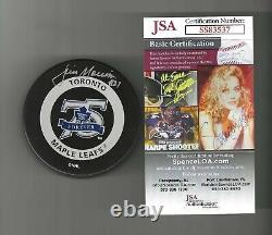 Jim Morrison Signed Toronto Maple Leafs 75th Anniversary Game Puck JSA COA