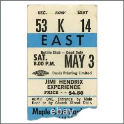 Jimi Hendrix Experience 1969 Maple Leaf Gardens Toronto Ticket Stub (Canada)