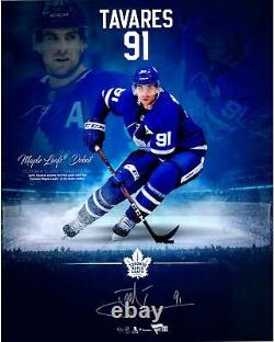 John Tavares Maple Leafs Signed 16x20 Maple Leafs Debut Stylized Photo LE 91