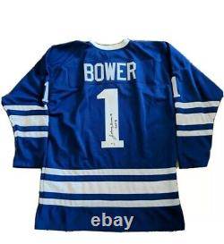 Johnny Bower 1 Toronto Maple Leafs XL Autograph Jersey HOF 1976 Witnessed COA