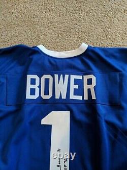 Johnny Bower 1 Toronto Maple Leafs XL Autograph Jersey HOF 1976 Witnessed COA