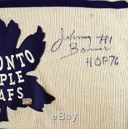 Johnny Bower Autographed Toronto Maple Leafs White Wool STARTER Jersey