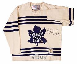 Johnny Bower Autographed Toronto Maple Leafs White Wool STARTER Jersey