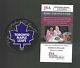 Johnny Bower Signed & Inscribed Toronto Maple Leafs Ravens Athletic Puck Jsa Coa