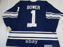 Johnny Bower Signed Toronto Maple Leafs CCM Jersey Becket Bas Coa G37853