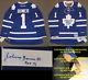 Johnny Bower Signed Toronto Maple Leafs Licensed Nhl Reebok Jersey & Proof + Coa