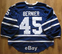 Jonathan Bernier Toronto Maple Leafs Game Worn 2014-15 Home Jersey Set 1