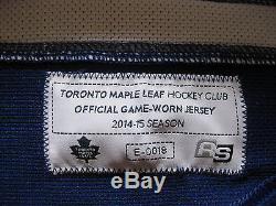 Jonathan Bernier Toronto Maple Leafs Game Worn 2014-15 Home Jersey Set 1