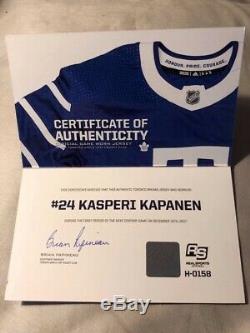 Kasperi Kapanen #24 Game Worn/Used Toronto Maple Leafs Arenas Jersey with COA