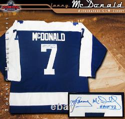 LANNY McDONALD Signed Blue CCM Vintage Jersey Toronto Maple Leafs