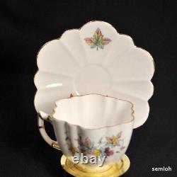 Late Foley Shelley Daisy Cup & Saucer Hand Painted Flags Shield Gold 1910-1916