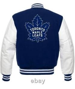 Letterman Toronto Maple Leafs Varsity Jacket Blue and White