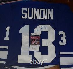 MATS SUNDIN JSA COA AUTOGRAPHED REEBOK JERSEY TORONTO MAPLE LEAFS With TAGS #HOF