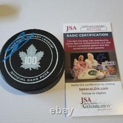 MATS SUNDIN SIGNED TORONTO MAPLE LEAFS TOP 100 OFFICAL GAME PUCK WithPROOF JSA COA