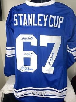 Maple Leafs Stanley Cup Jersey Signed By Kelly, Baun, Bower, & Hillman Beckett LOA