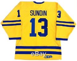 Mats Sundin Authentic Team Sweden 2006 Olympic Gold Jersey Toronto Maple Leafs
