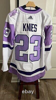 Matthew Knies Adidas Authentic Hockey Fights Cancer Stitched Jersey Leafs NWT