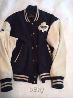 Mens Toronto Maple Leafs Leather Wool NHL Hockey Varsity Jacket XL XLarge
