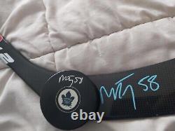 Michael Bunting Signed Toronto Maple Leafs Hockey Stick & Puck Combo Jsa Coa