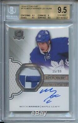 Mitch Marner 2016-17 Cup Auto Rookie Patch Bgs 9.5 Gem Top Patch 35/99 Leafs Rc