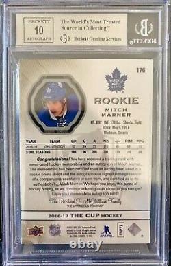 Mitch Marner 2016-17 Upper Deck The Cup GOLD Rookie Patch Auto #/12 BGS 8.5