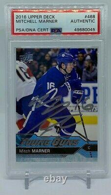Mitch Marner Autographed 2016 UD Young Guns Hockey Rookie Card PSA DNA Auto