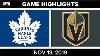 Nhl Highlights Maple Leafs Vs Golden Knights Nov 19 2019