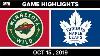 Nhl Highlights Wild Vs Maple Leafs Oct 15 2019