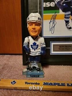 NHL Toronto Maple Leafs Ron Francis Signed Photo, Sundin Bobblehead, Mini Stick