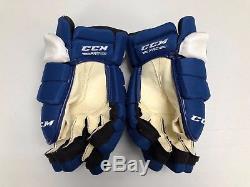 New! CCM Tacks Toronto Maple Leafs NHL Pro Stock Return Hockey Player Gloves 14