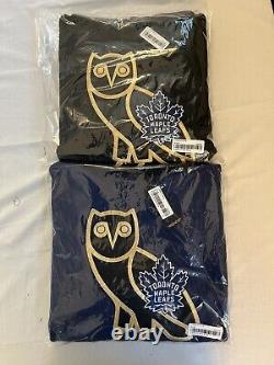 OVO X NHL Toronto Maple Leafs OG Owl Hoodie Black Blue October's Very Own 2022