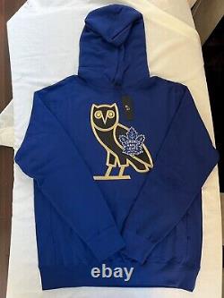 OVO X NHL Toronto Maple Leafs OG Owl Hoodie Black Blue October's Very Own 2022